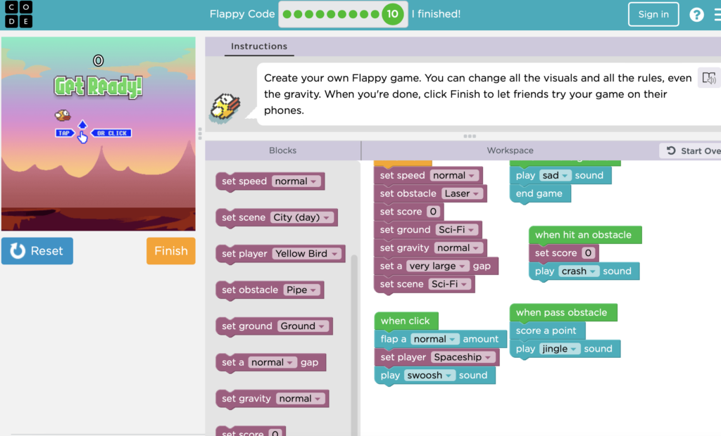 My desk top while coding flappy bird