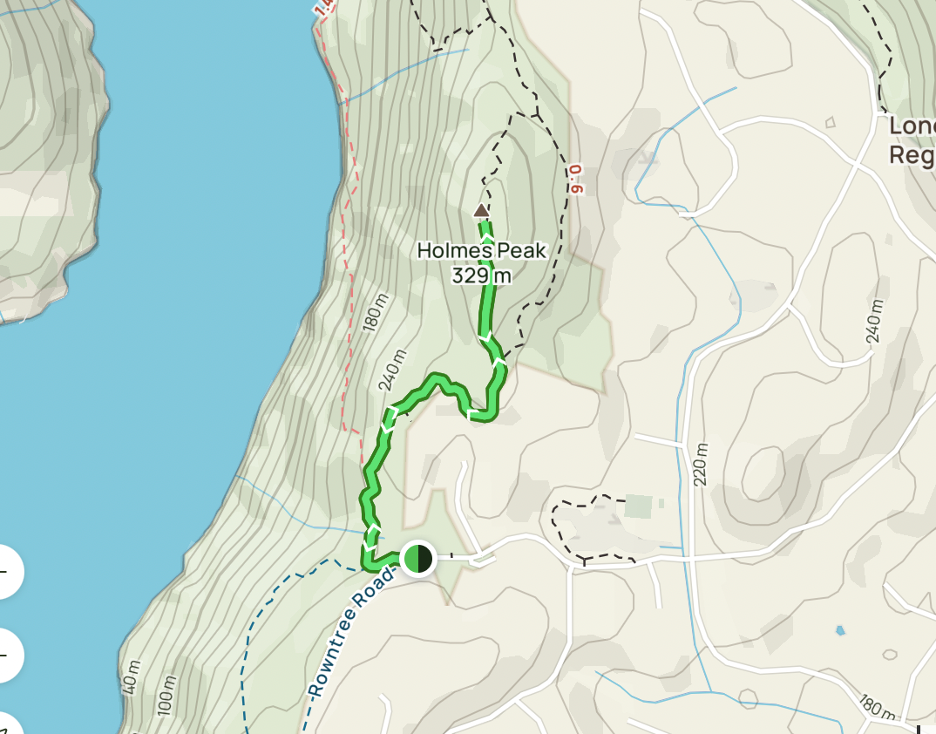 The Hiking route to Holmes Peak